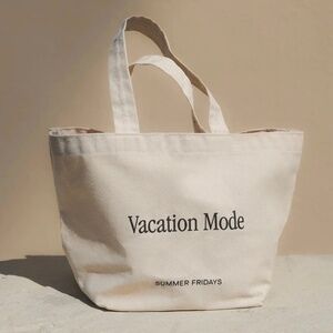 Summer Fridays Vacation Mode Mini Linen Tote Bag